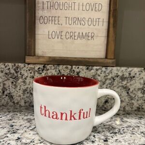 Thankful White and burnt orange Coffee Mug